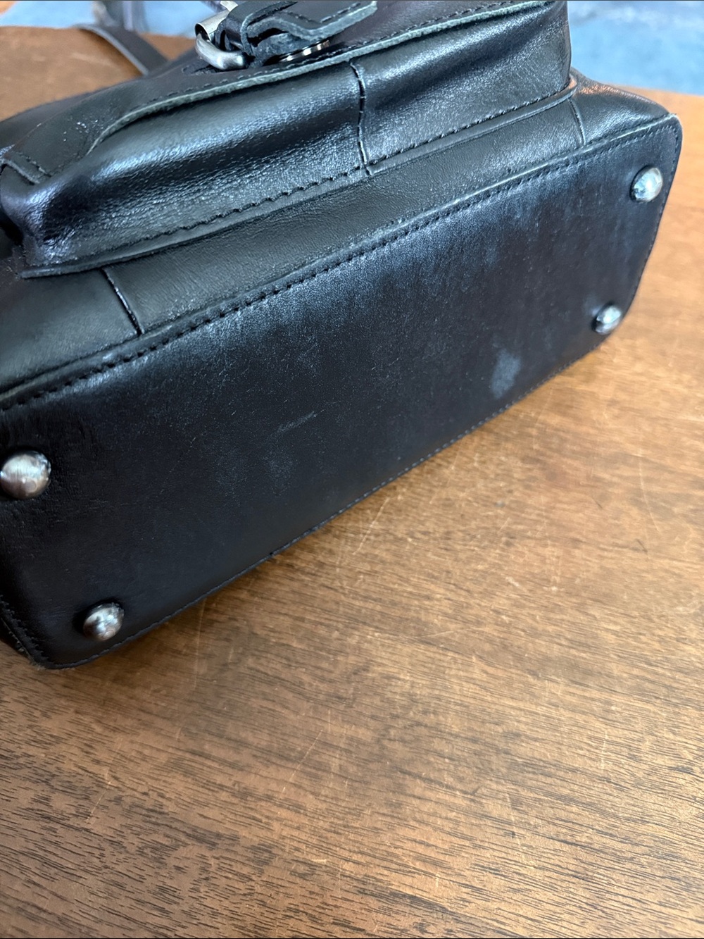 Patricia Nash Black Leather Shoulder Tote with Buckle Pocket - Picture 8 of 10
